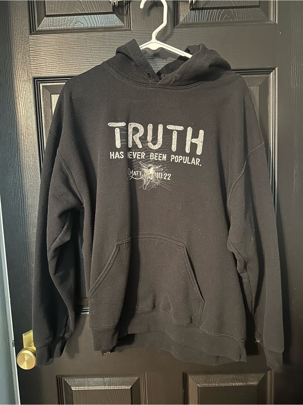 Men's Black Graphic Hoodie - Truth Print